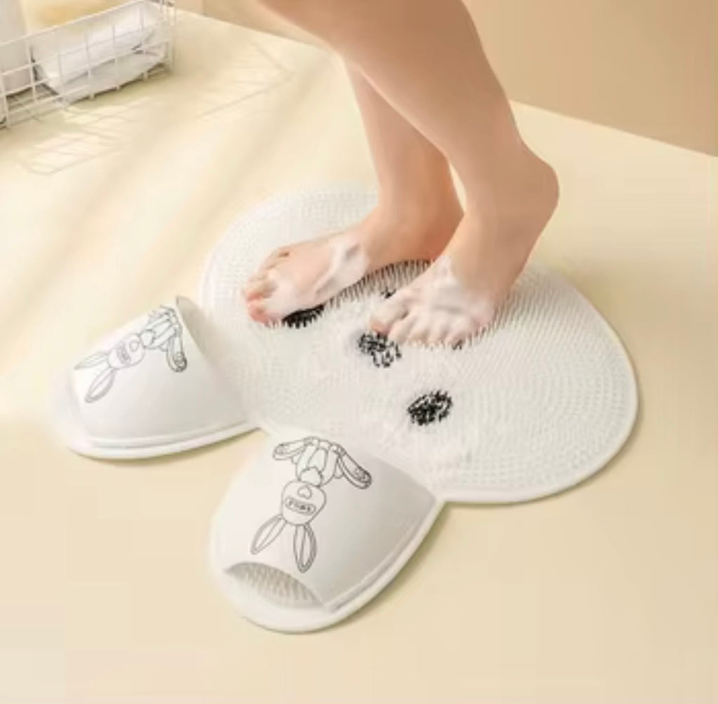 New Silicone Foot Bath & Exfoliating Shower Mat, Massage Foot Pad, Non-Slip Bathroom Mat